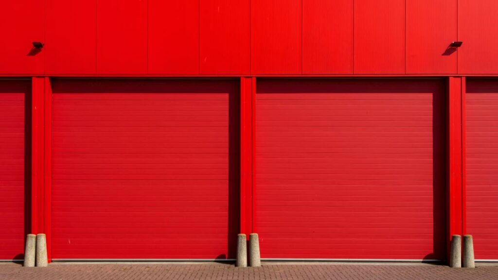 A picture of red storage units in relation to the Colorado landlord.