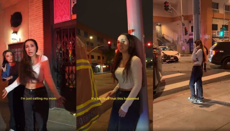 Southern California Driver Flips Car Mid-Call, Becomes Instant Meme: ‘It’s My Cousin’s Fault!’ California girl has accident, blames her cousin