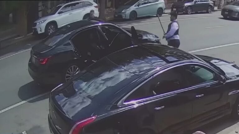 two bystanders attacking some carjackers' getaway vehicle
