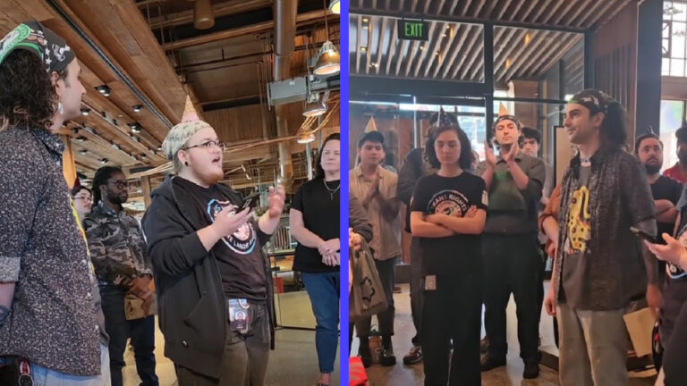 Washington Union Workers Protest New Dress Code at Starbucks, ‘We’re Just Expected to Lay Down and Accept It’ starbucks employees protesting changes to dress code in washington