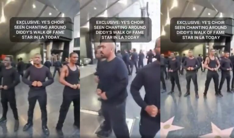Kanye’s Choir Serenades Diddy’s Walk of Fame Star in Bizarre Spectacle: ‘Hollywood Cult Vibes’ Kanye West Choir Diddy Star