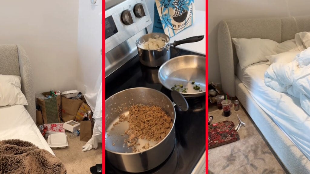 kynaj__ tiktoker revealing the state of their airbnb in pennsylvania