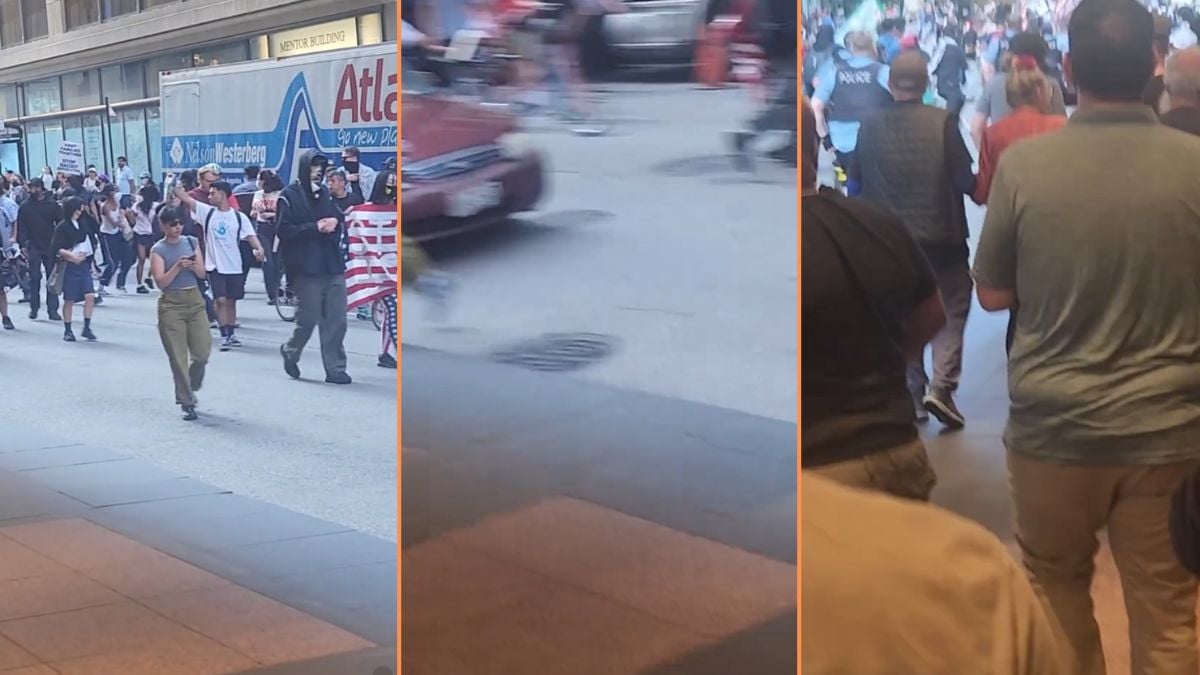 Car Drives Through Chicago ICE Protest ‘This is Just Sad’