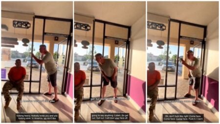 Crazy drunk racist White man harasses, threatens, and physically assaults hispanic woman