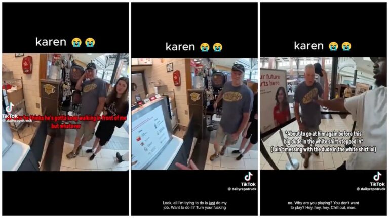 Male Karen Starts a Fight With DoorDash Delivery Driver in Indiana Chick-fil-A, Friendly Stranger Intervenes & Defuses the Situation: ‘He Didn’t Keep That Same Energy With the Big Dude’ male karen starts a fight with a DoorDash Driver in Indiana
