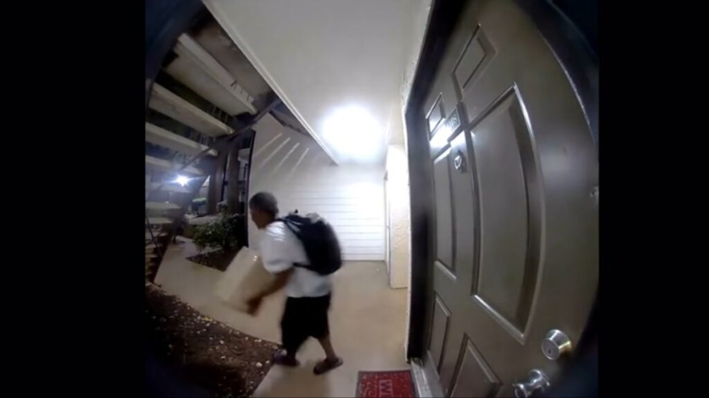 Texas Man records a package thief stealing boxes off the porch