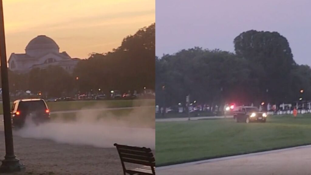 Washington DC ‘Nut Job’ Races Down National Mall Park While Yelling ‘I Got Plenty of Gas’ in Wild ‘GTA VI: The District’ Scene