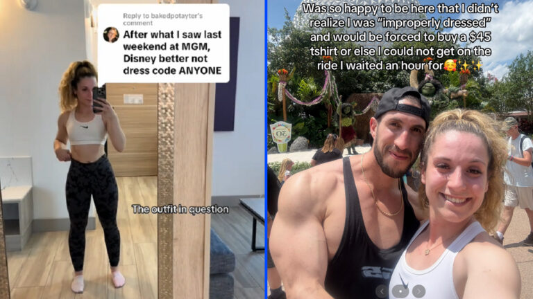 a florida woman being denied access to disney world rides for being inappropriately dressed