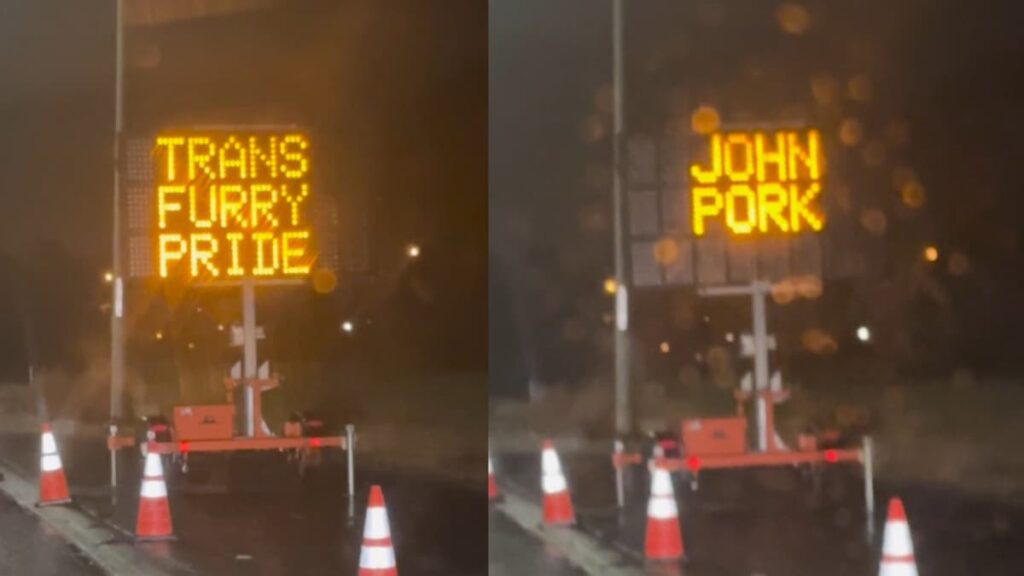 A picture of the San Diego digital sign.