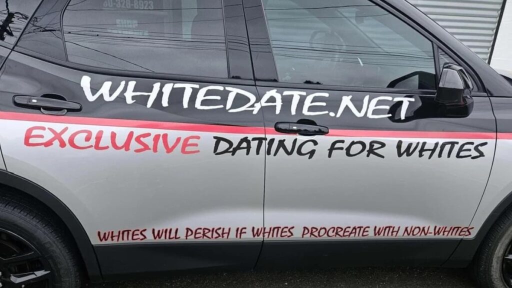 Racist Washington Ride Promotes Website For Whites-Only Dating: ‘Closeted Incels’ A picture of the Washington racist car.
