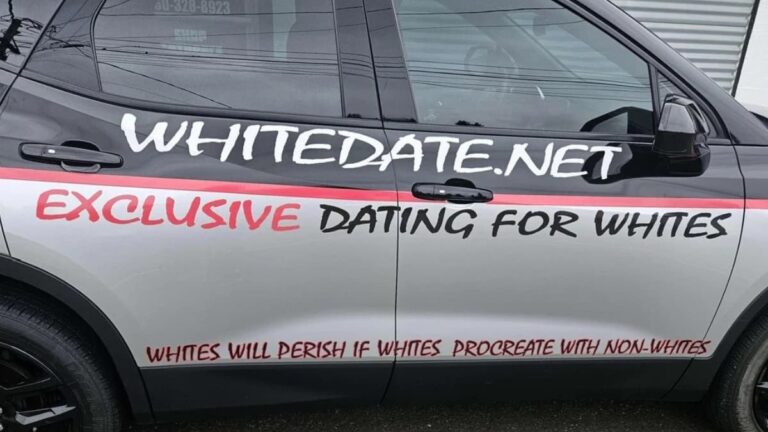Racist Washington Ride Promotes Website For Whites-Only Dating: ‘Closeted Incels’ A picture of the Washington racist car.