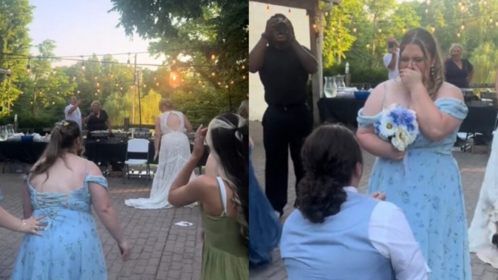 Kentucky Bride’s Actions Shock TikTok When Friend Gets Engaged During Her Bouquet Toss: ‘The Way She Flung Her Around’ Kentucky bride engagement