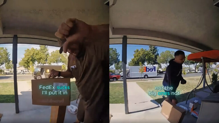 California UPS Driver Calls Out FedEx Rival for Sloppy Porch Delivery: ‘UPS Should Give This Guy Raise’