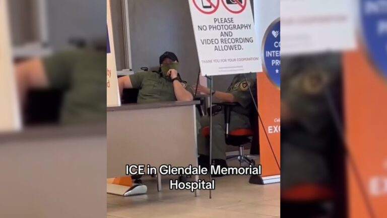 ICE Agents inside the Glendale Memorial Hospital