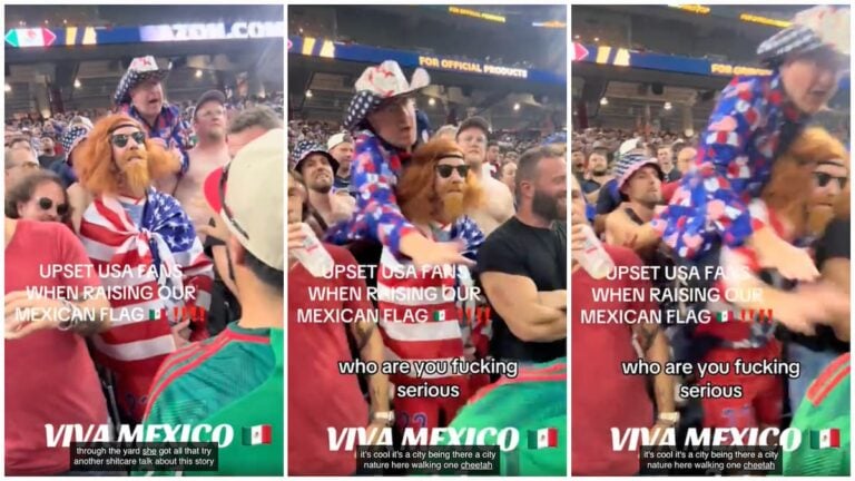 Male Karen Loses It Over a Mexico Flag at the Concacaf Gold Cup Final in Houston: 'ICE Will Just Arrest All the Teams Opposing Team USA'