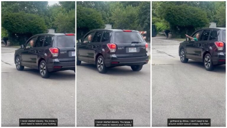 Racist Ohio 'Grandma' Karen Spews Hate at Black Man Because He Has the Same Color Car as Her