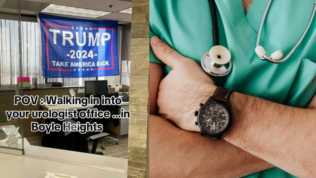 A picture of a doctor and the Los Angeles doctor's office.