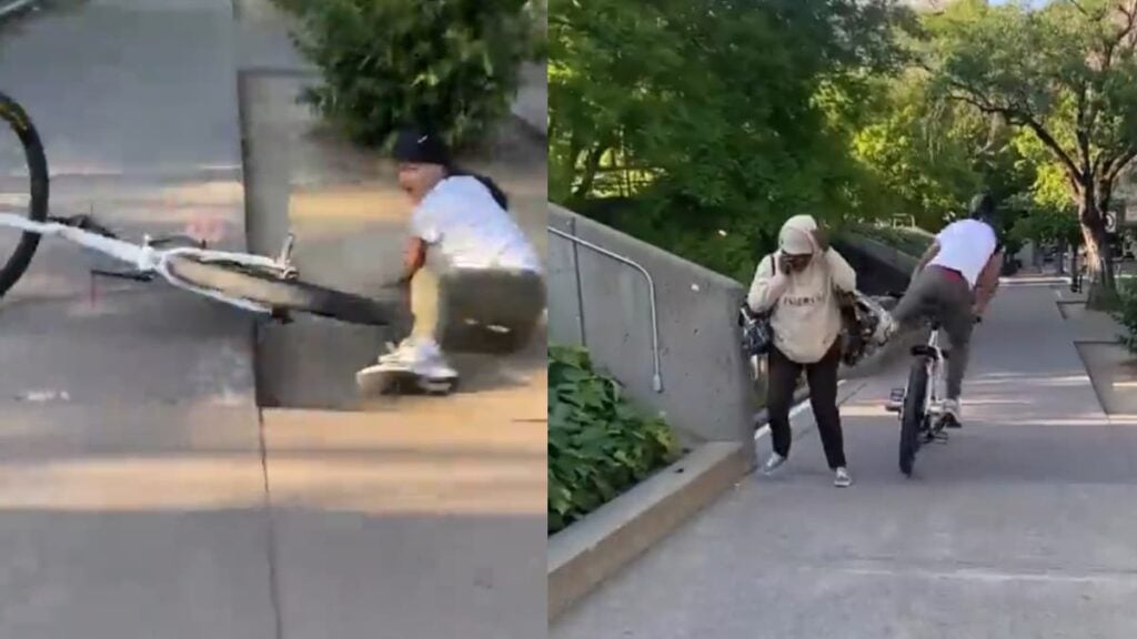 Instant Karma: Reckless California Cyclist Gets What He Deserves After Purposely Swerving Into Innocent Pedestrian, ‘That Brought Me Joy’ A picture of the reckless California cyclist.