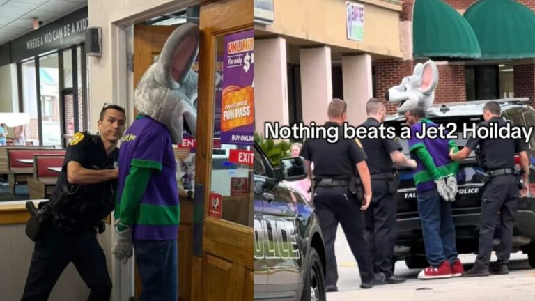 A picture of the Chuck E. Cheese Florida mascot.