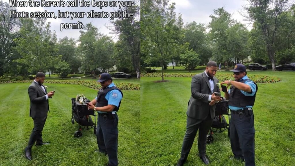 Triggered Maryland Karen Calls Cops on Black Couple’s Wedding Photoshoot and Gets Embarrassed: ‘Imagine Being So Miserable’ A picture of the Maryland husband and officer.