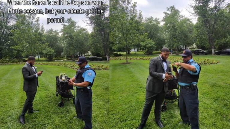 Triggered Maryland Karen Calls Cops on Black Couple’s Wedding Photoshoot and Gets Embarrassed: ‘Imagine Being So Miserable’ A picture of the Maryland husband and officer.