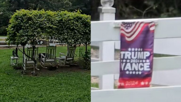 Airbnb showing Trump sign