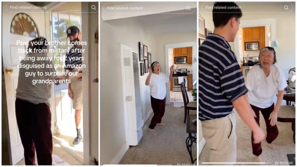 California Grandson Returns Home From Military Duty Disguised as Amazon Delivery Driver in Heartwarming Clip: ‘This Was So Beautiful. That Grandma Is Pure Love’ California Grandson Returns Home From Military Duty Disguised as Amazon Delivery Driver in Heartwarming Clip
