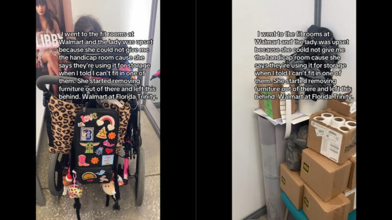 Walmart in Florida Accused of Storing Boxes in Handicap Fitting Room: ‘Walmart Really Does Suck’ Florida Walmart Handicap Fitting Room