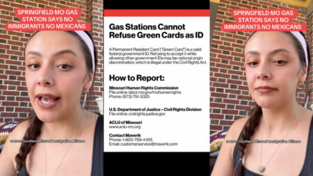 TikTok influencer discusses Maverik gas station that is refusing Green Cards as ID.