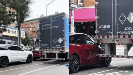 New York Tesla Driver Apparently Doesn’t Understand Wide Turns, Now Their Car is Destroyed