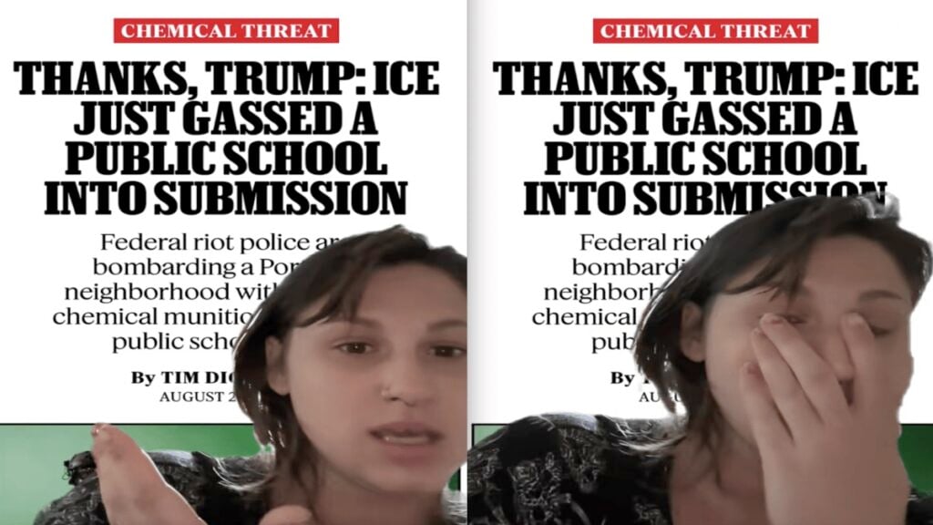 Oregon Grade School Flees Campus Due to Chemical Weapons Used by ICE, ‘I Wouldn’t Say Schools Are Safe Places for Children in America’ Oregon Grade School Flees Campus Due to Chemical Weapons Used by ICE