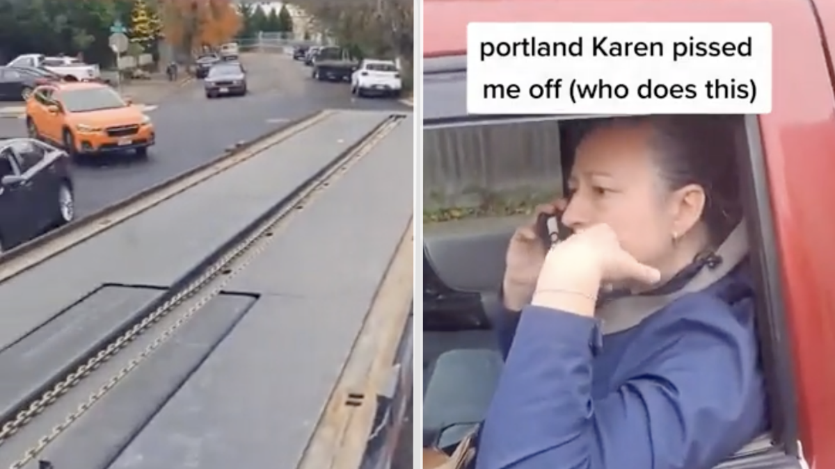 Portland Karen Causes Traffic Jam Because She Refuses To Back Up: ‘This Lady Pushes Doors When They Say Pull and Gets Mad’