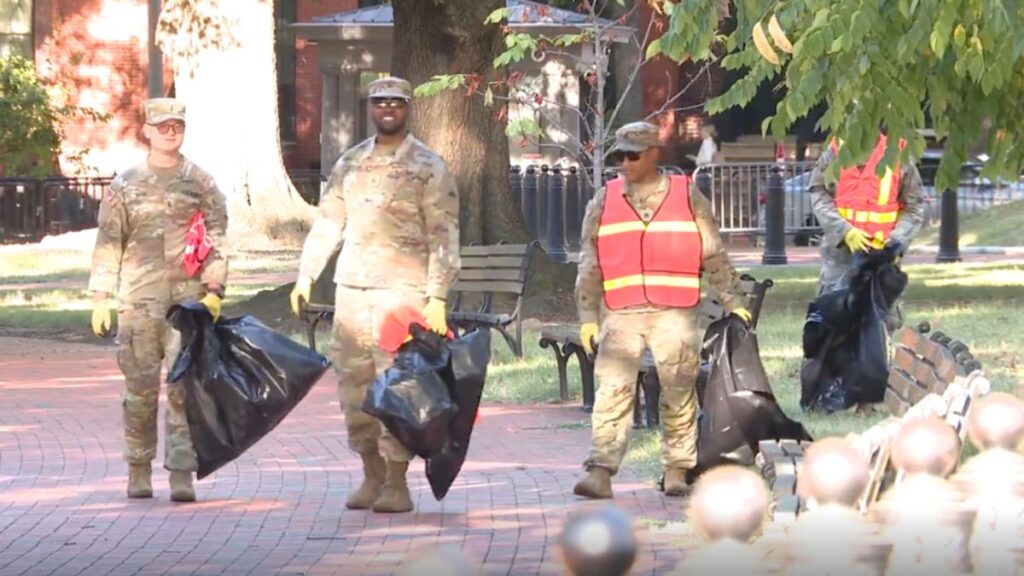 Travesty as National Guard Seen Picking Trash Around Washington DC: ‘Didn’t Realize That Littering Was the Crime Trump Was Talking About’