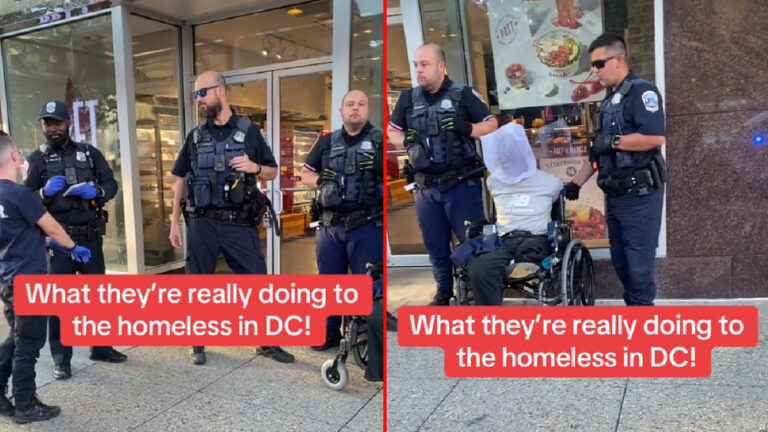 Washington, DC Police Somehow Needed Three Officers to Restrain a Homeless Man With No Legs, ‘Why the Hell is There a Bag Over His Head’ Washington, DC Police Somehow Needed Three Officers to Restrain a Homeless Man With No Legs