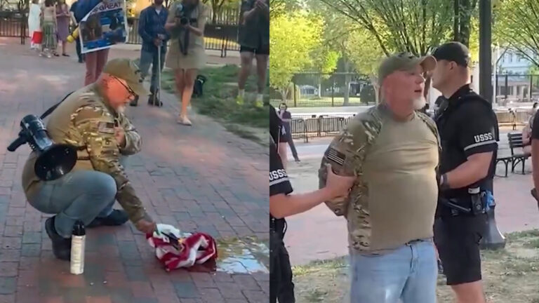 Flag Burning Veteran Detained by Secret Service Outside White House in Washington DC: ‘That Veteran Is a Hero Twice Over’