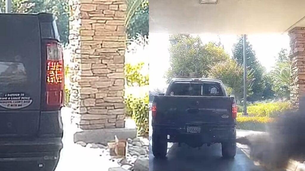 A picture of the California driver's truck.