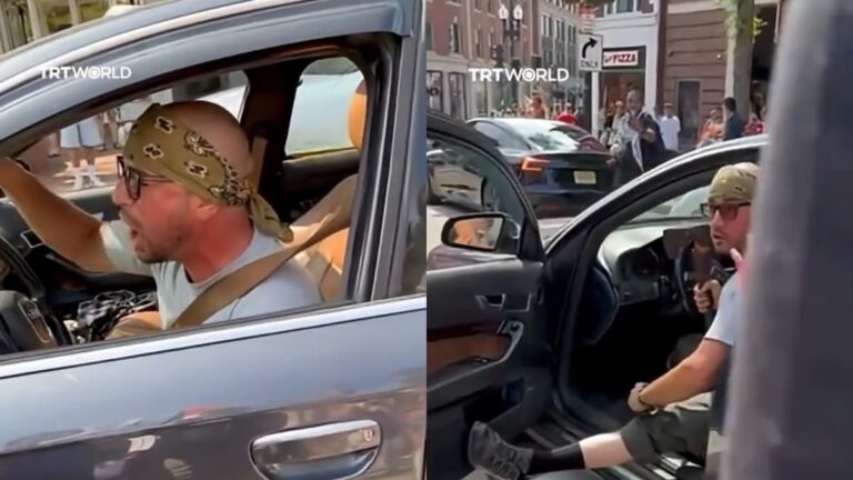 Deranged Massachusetts Driver Confronts Pro-Palestine Protesters With Axe in Hand: ‘He Looks Crazy’ A picture of the deranged Massachusetts driver.
