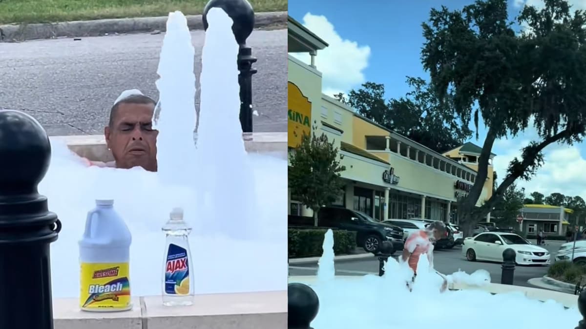 Wild Florida Guy Turns City Fountain Into Bubble Bath Using Bleach and AJAX: ‘Trying to Wash Away Sins’