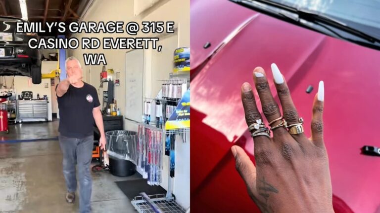 A picture of the racist Washington garage employee.