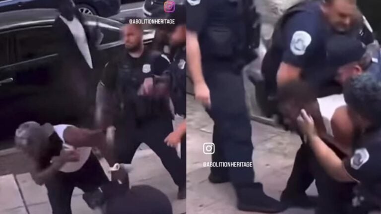 Ruthless Washington DC Police Pepper Spray Black Civilian Before Violently Arresting Him for Filming: ‘It’s a Pig Pile’ A picture of the Washington DC police.