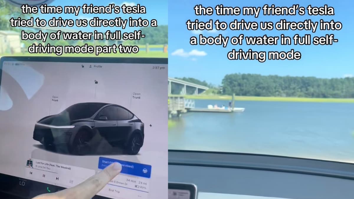 Clueless Georgia Duo Nearly Drowns After Tesla Aims for Lake in Self-Driving Mode: ‘Elon Was Trying to Take Y’all Out’