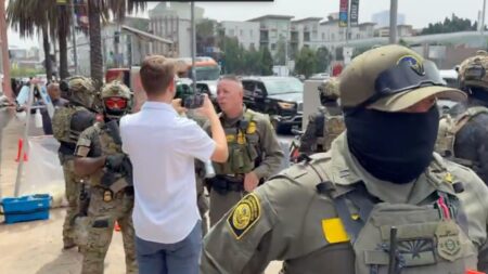 Border Patrol Crashes California Newsom’s Press Event, Social Media Blasts Them As ‘Masked Cowards’ Border Patrol shows up at Newsom event
