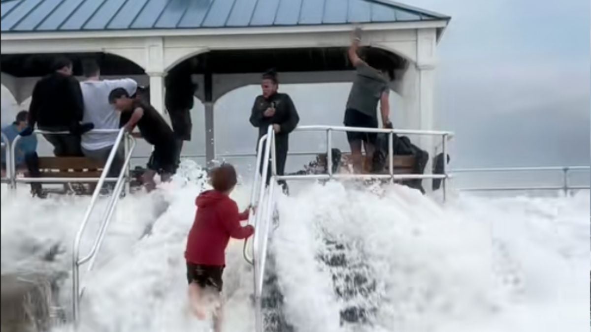Waves From Hurricane Erin Take Out Crowds of Curious Onlookers at North Wildwood, “Y’all Weren’t There When Hurricane Sandy Happened and It Shows”