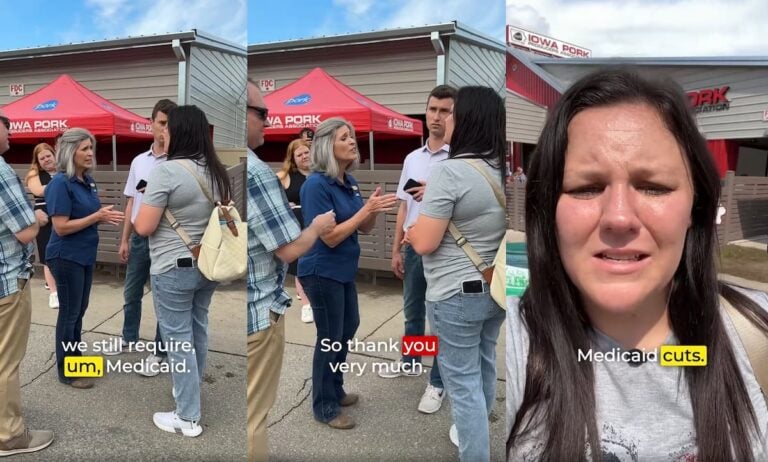 Iowa Mom Confronts Joni Ernst Over Medicaid Cuts in Tense Exchange, Gets Brushed Off: ‘She Ain’t Listening’ Iowa mom confronts senator