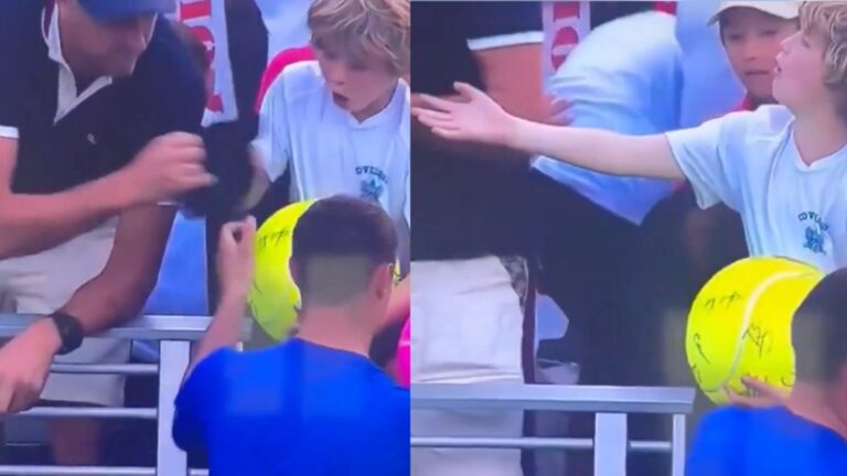 Kid gets hat stolen at US Open