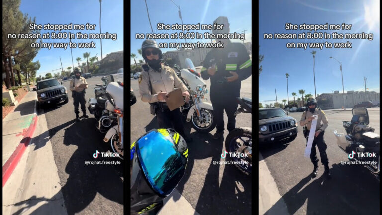 Las Vegas Biker Claims Officer Unfairly Ticketed Him: ‘I Wasn’t Doing Anything Wrong’ Las Vegas Biker Unfair Ticket Police