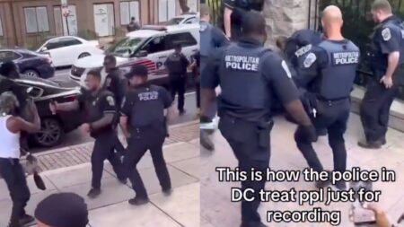 Viral Clip Shows Hostile DC Police Forcibly Confronting Innocent Bystander ‘Just for Recording’ Police in DC