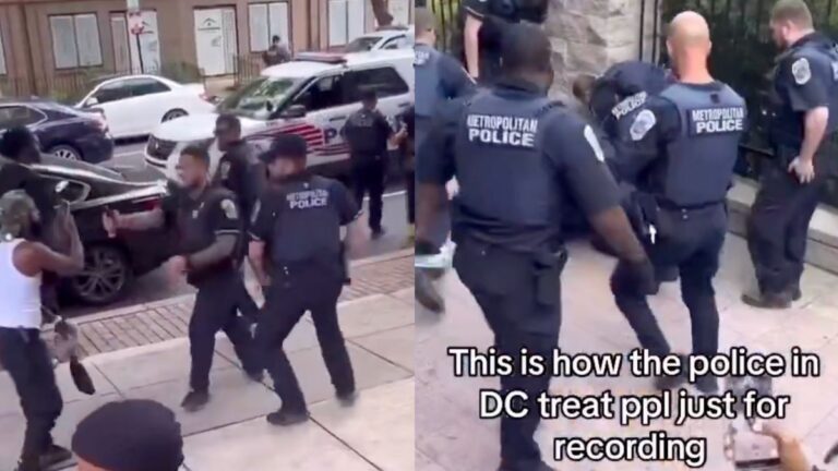 Viral Clip Shows Hostile DC Police Forcibly Confronting Innocent Bystander ‘Just for Recording’ Police in DC