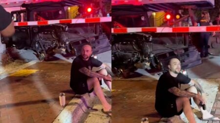 Truck hit by train in Florida