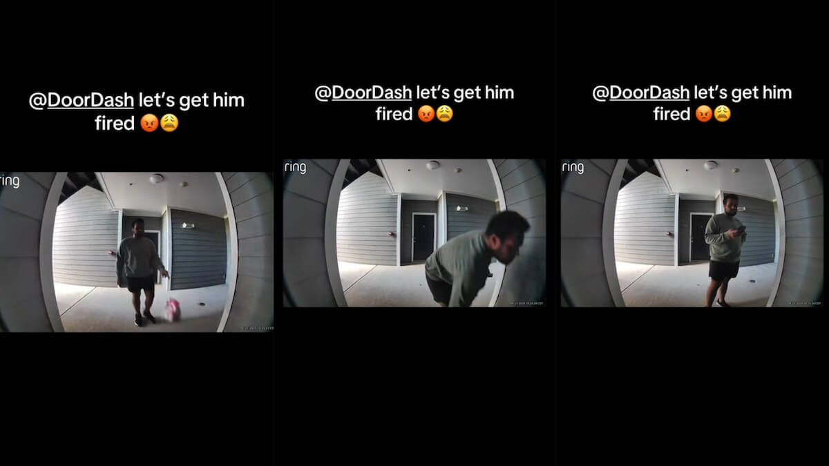 Alabama DoorDash Driver Caught on Camera Carelessly Tossing Customer’s Food Order on the Floor: ‘Ppl Are SO Miserable’